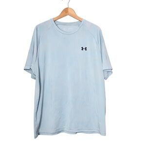 Under Armour Velocity Jacquard Tee Short Sleeve T-Shirt Camo Light Blue Men's XL